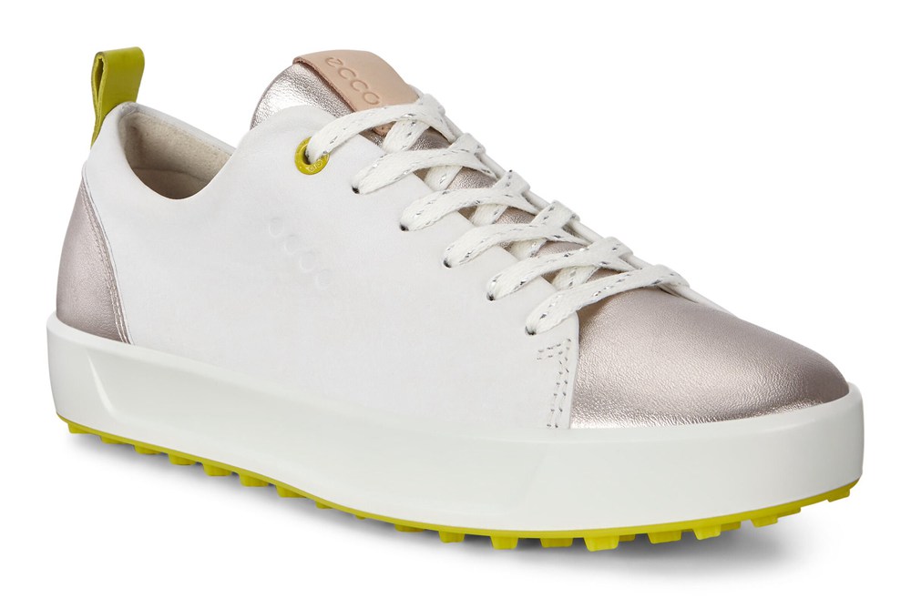 ECCO Womens Golf Shoes White - Soft - KUS-085671